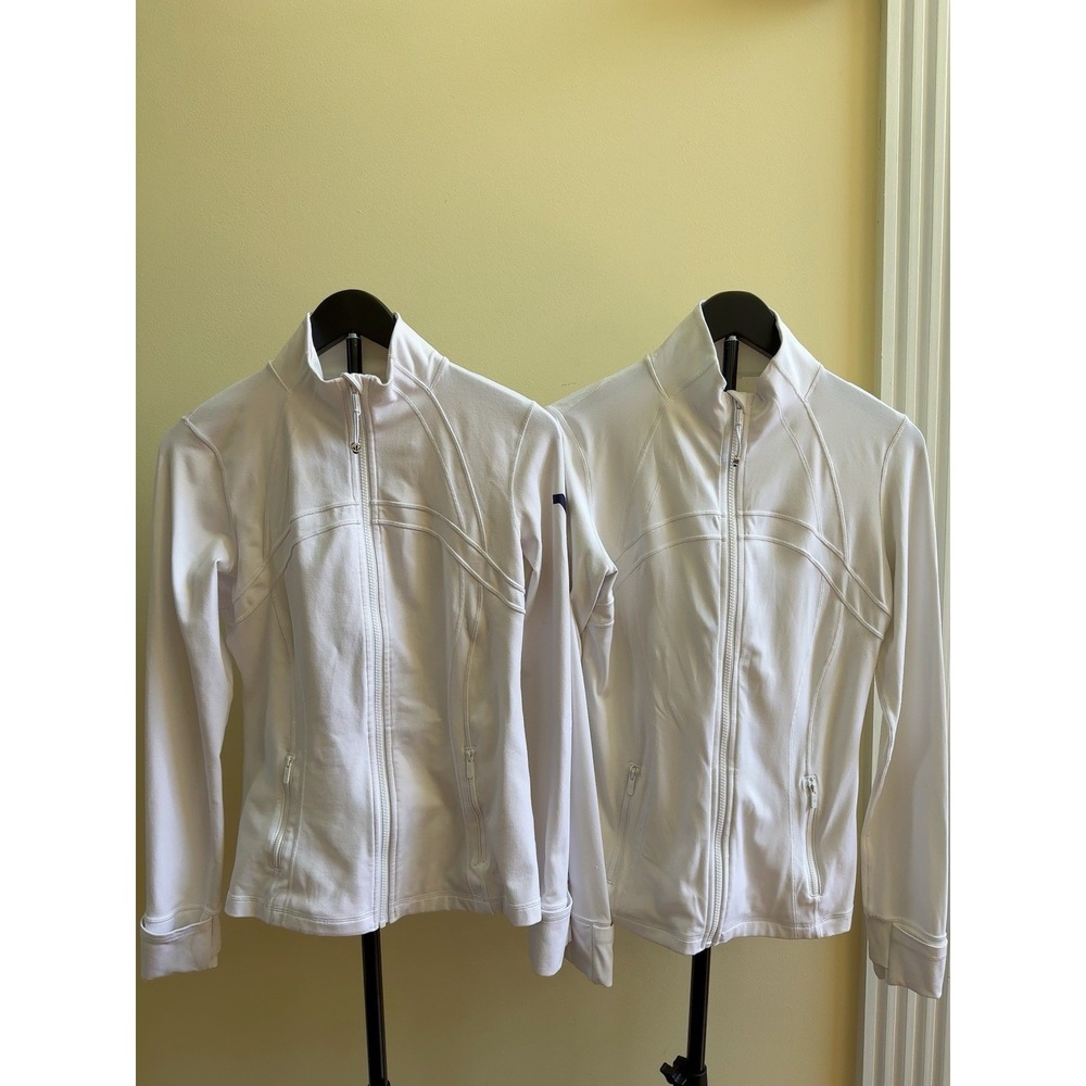 2PC- Lululemon Bundle White Define Jacket Zip Up Size 10 One With Custom Logo